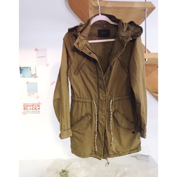 maison scotch Jackets & Blazers - Lightweight Army green utility parka jacket